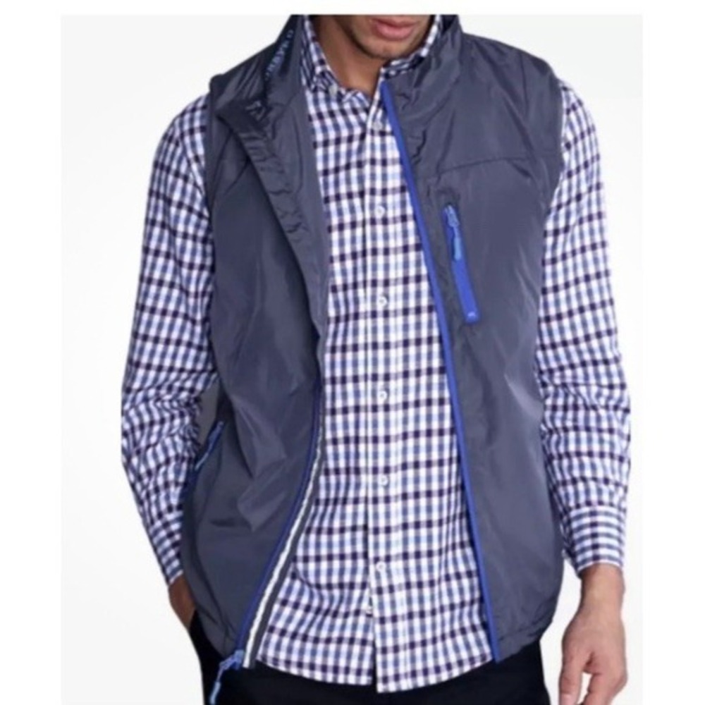 Tailorbyrd Vest‎ Men's Medium Blue Performance Fleece Lined Full-Zip Golf Preppy